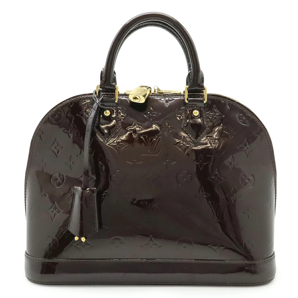 LOUIS VUITTON Monogram Vernis Alma Handbag Patent Vernis Leather Amarante Purple